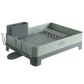Gibson Home Nestcraft Galvanized Steel Dish Rack in Green