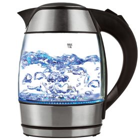Brentwood  1.8L Cordless Glass Electric Kettle with Tea Infuser, Silver