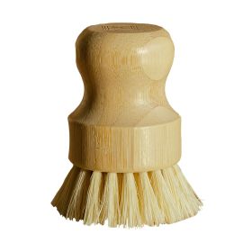 Natural Bamboo Sisal Fiber Dish Brush - Eco-Friendly Kitchen Scrub Brush for Dishes, Pots, Cast Iron Pans